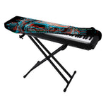 Digital Glitch Astronaut Skull Print Piano Keyboard Cover