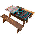 Digital Glitch Astronaut Skull Print Picnic Table Cover