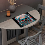 Digital Glitch Astronaut Skull Print Placemat