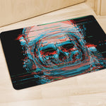 Digital Glitch Astronaut Skull Print Polyester Doormat