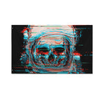 Digital Glitch Astronaut Skull Print Polyester Flag