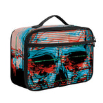 Digital Glitch Astronaut Skull Print Portable Lunch Bag