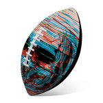 Digital Glitch Astronaut Skull Print Rugby Ball