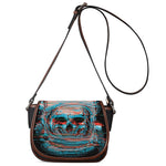 Digital Glitch Astronaut Skull Print Saddle Bag