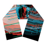 Digital Glitch Astronaut Skull Print Scarf