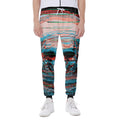Digital Glitch Astronaut Skull Print Joggers