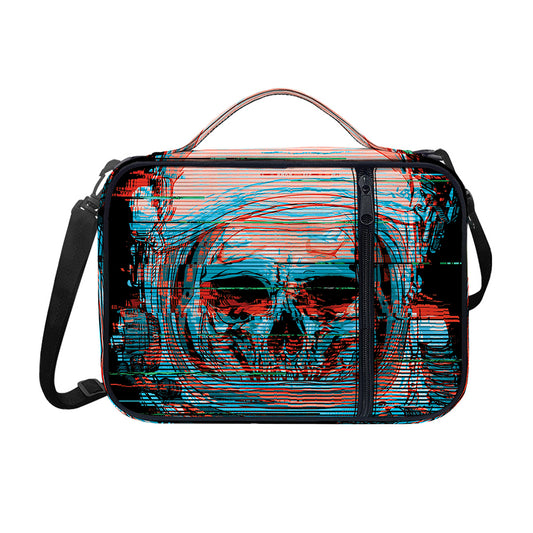 Digital Glitch Astronaut Skull Print Shoulder Strap Bible Bag