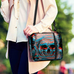 Digital Glitch Astronaut Skull Print Shoulder Strap Bible Bag