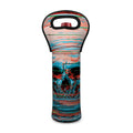 Digital Glitch Astronaut Skull Print Single Neoprene Wine Tote