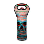 Digital Glitch Astronaut Skull Print Single Neoprene Wine Tote