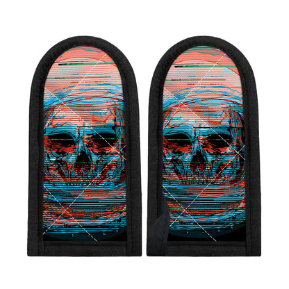Digital Glitch Astronaut Skull Print Skillet Handle Cover