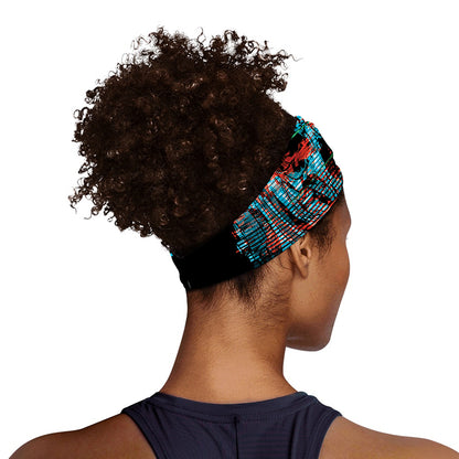 Digital Glitch Astronaut Skull Print Sports Headband