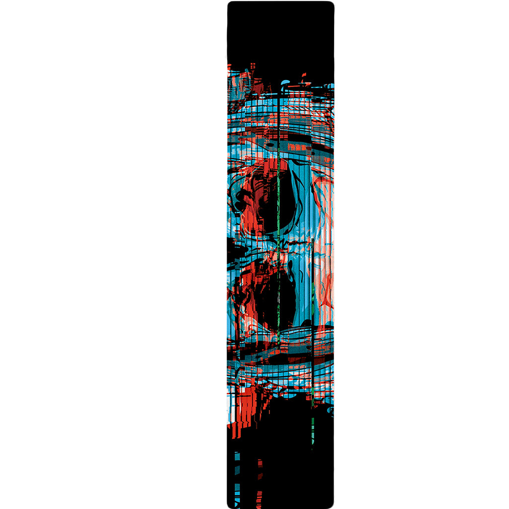 Digital Glitch Astronaut Skull Print Table Runner
