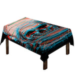 Digital Glitch Astronaut Skull Print Tablecloth