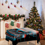 Digital Glitch Astronaut Skull Print Tablecloth