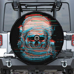 Digital Glitch Astronaut Skull Print Tire Cover With Camera Hole