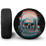 Digital Glitch Astronaut Skull Print Tire Cover With Camera Hole