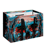 Digital Glitch Astronaut Skull Print Utility Tote Bag