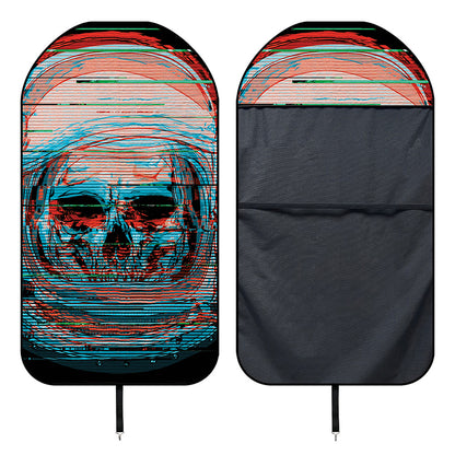 Digital Glitch Astronaut Skull Print Waterproof Car Seat Cover