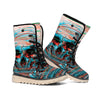 Digital Glitch Astronaut Skull Print Winter Boots