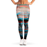 Digital Glitch Astronaut Skull Print Women's Leggings