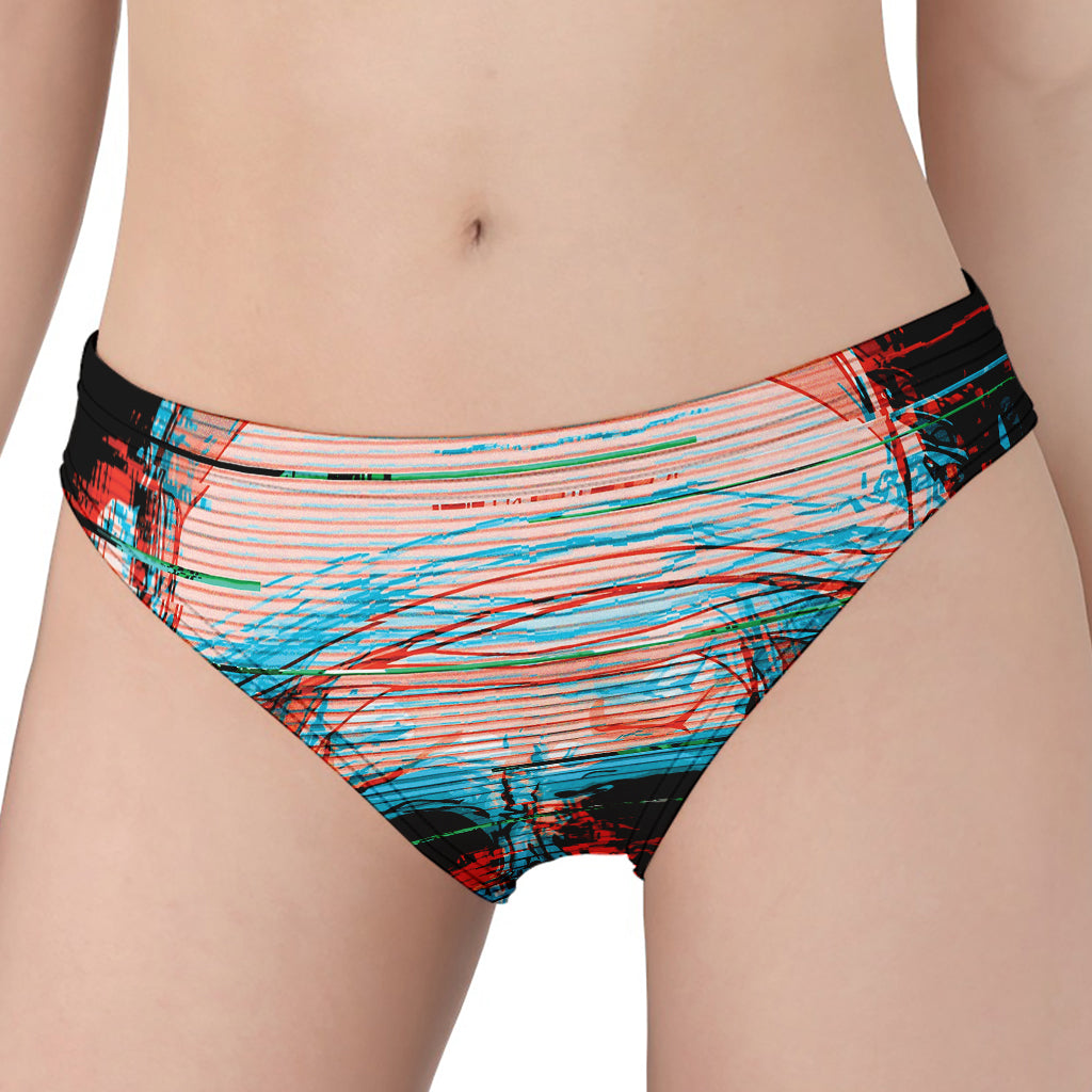 Digital Glitch Astronaut Skull Print Women's Panties