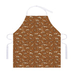 Dino Skeleton Fossil Pattern Print Adjustable Apron