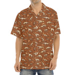 Dino Skeleton Fossil Pattern Print Aloha Shirt