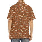 Dino Skeleton Fossil Pattern Print Aloha Shirt
