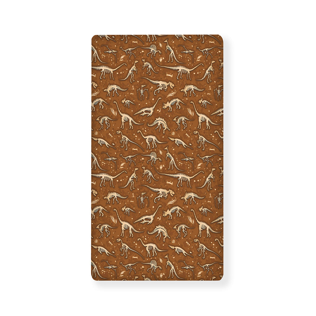 Dino Skeleton Fossil Pattern Print Baby Crib Sheet