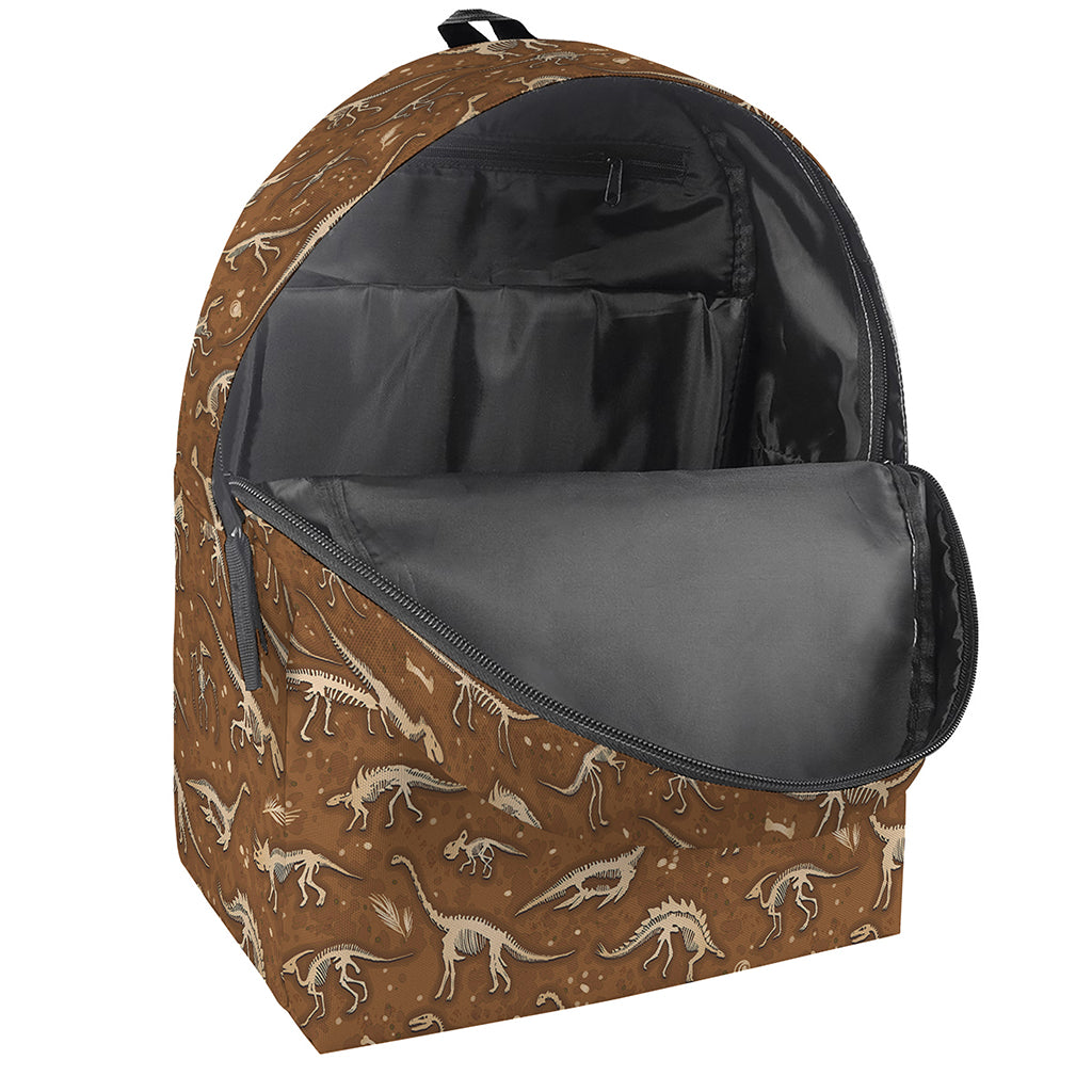 Dino Skeleton Fossil Pattern Print Backpack