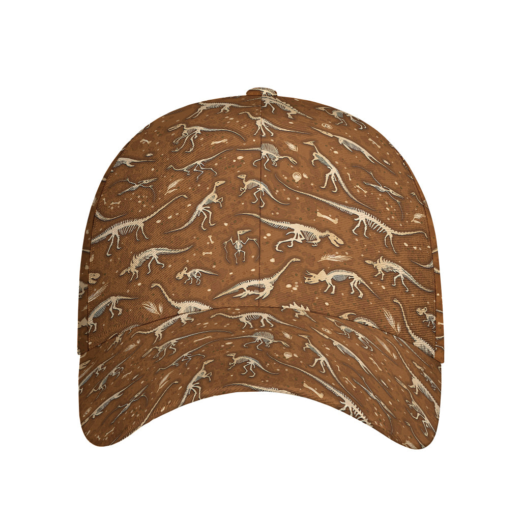 Dino Skeleton Fossil Pattern Print Baseball Cap
