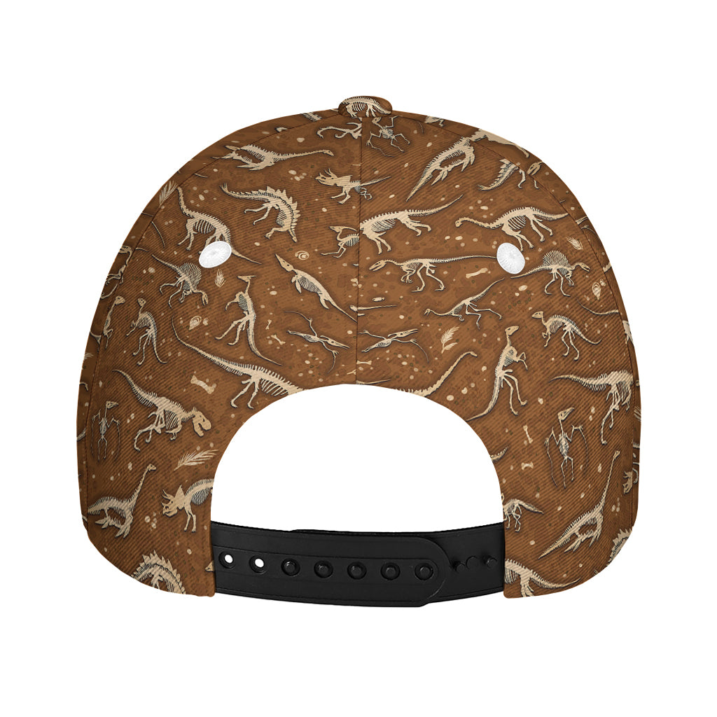 Dino Skeleton Fossil Pattern Print Baseball Cap
