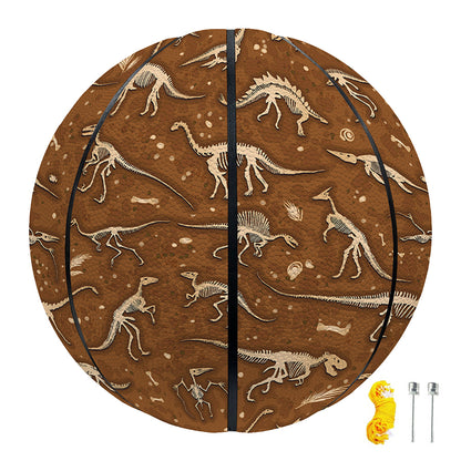 Dino Skeleton Fossil Pattern Print Basketball