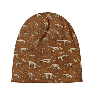 Dino Skeleton Fossil Pattern Print Beanie