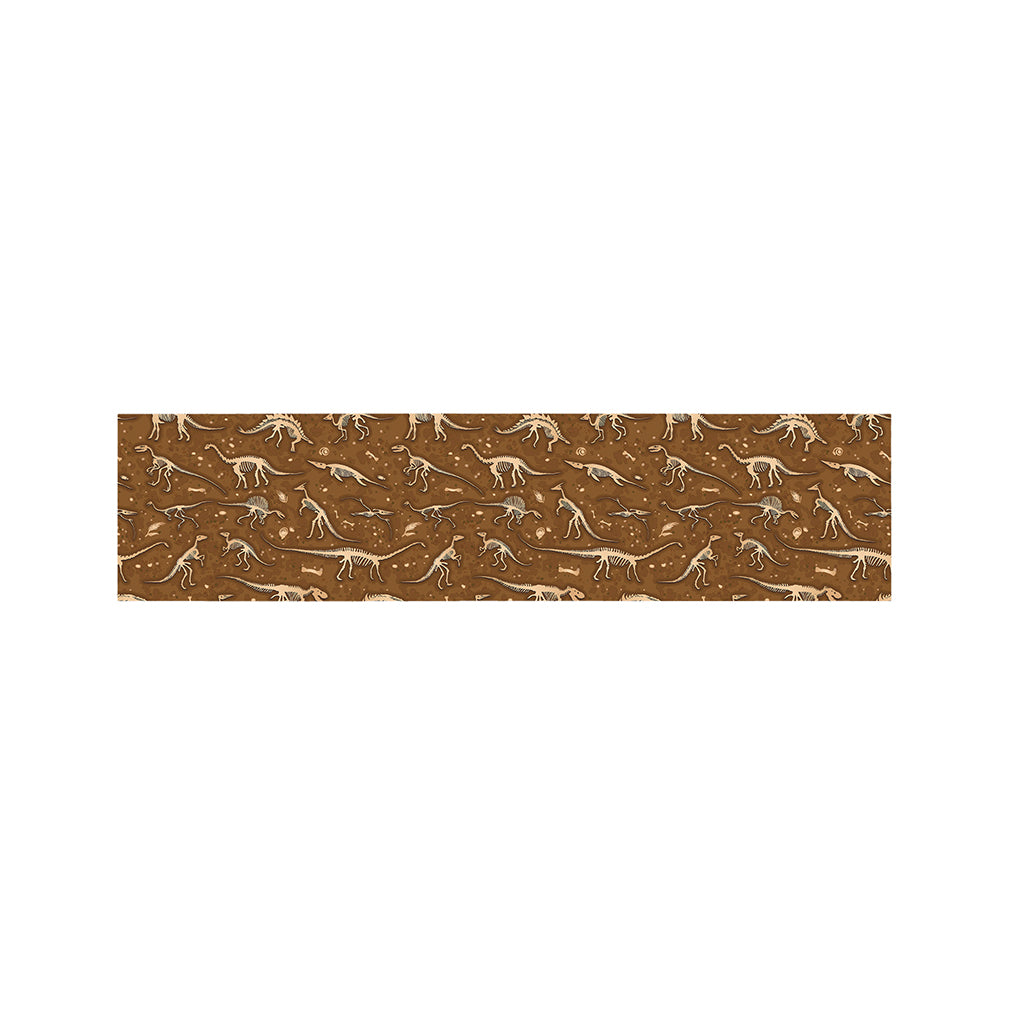 Dino Skeleton Fossil Pattern Print Bed Runner