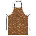 Dino Skeleton Fossil Pattern Print Bib Apron With Pocket