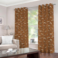 Dino Skeleton Fossil Pattern Print Dimout Grommet Curtains