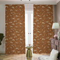Dino Skeleton Fossil Pattern Print Dimout Pencil Pleat Curtains