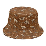 Dino Skeleton Fossil Pattern Print Bucket Hat