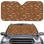 Dino Skeleton Fossil Pattern Print Car Windshield Sun Shade