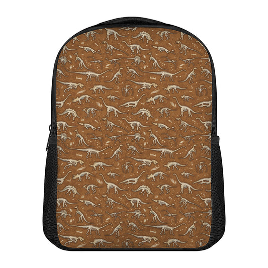 Dino Skeleton Fossil Pattern Print Casual Backpack
