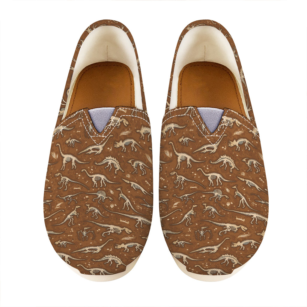 Dino Skeleton Fossil Pattern Print Casual Shoes