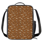 Dino Skeleton Fossil Pattern Print Crossbody Lunch Bag