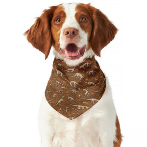 Dino Skeleton Fossil Pattern Print Dog Bandana