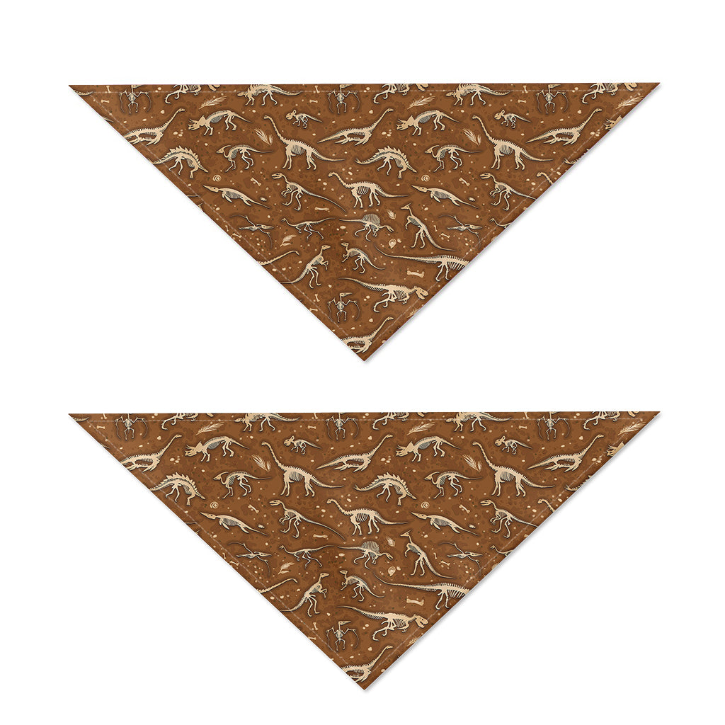 Dino Skeleton Fossil Pattern Print Dog Bandana