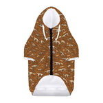 Dino Skeleton Fossil Pattern Print Dog Zip Up Hoodie