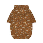 Dino Skeleton Fossil Pattern Print Dog Zip Up Hoodie