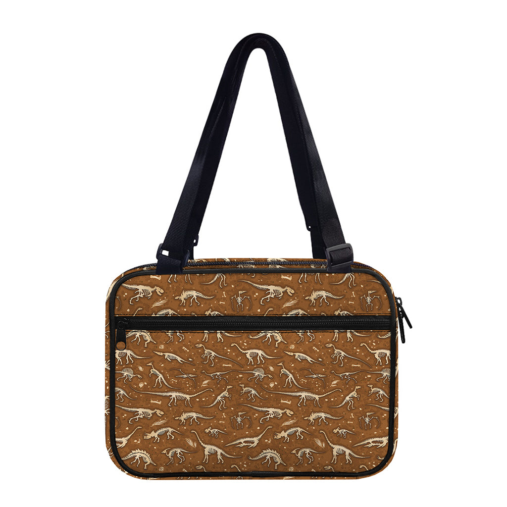 Dino Skeleton Fossil Pattern Print Double Strap Bible Bag
