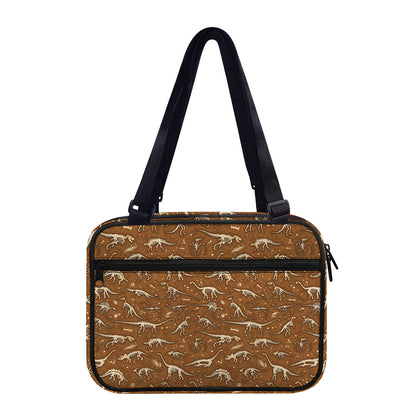 Dino Skeleton Fossil Pattern Print Double Strap Bible Bag
